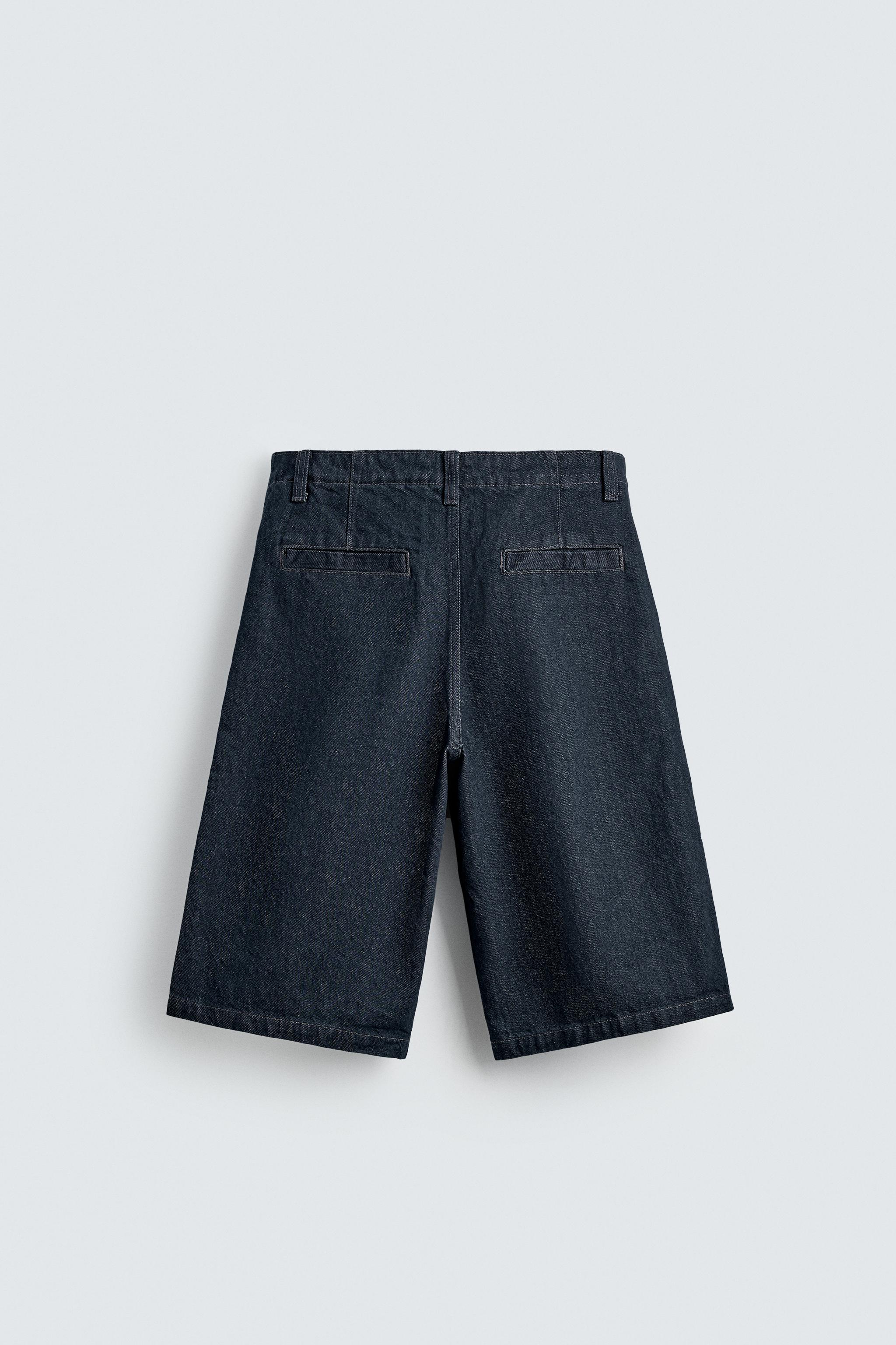 RELAXED FIT DENIM JORTS